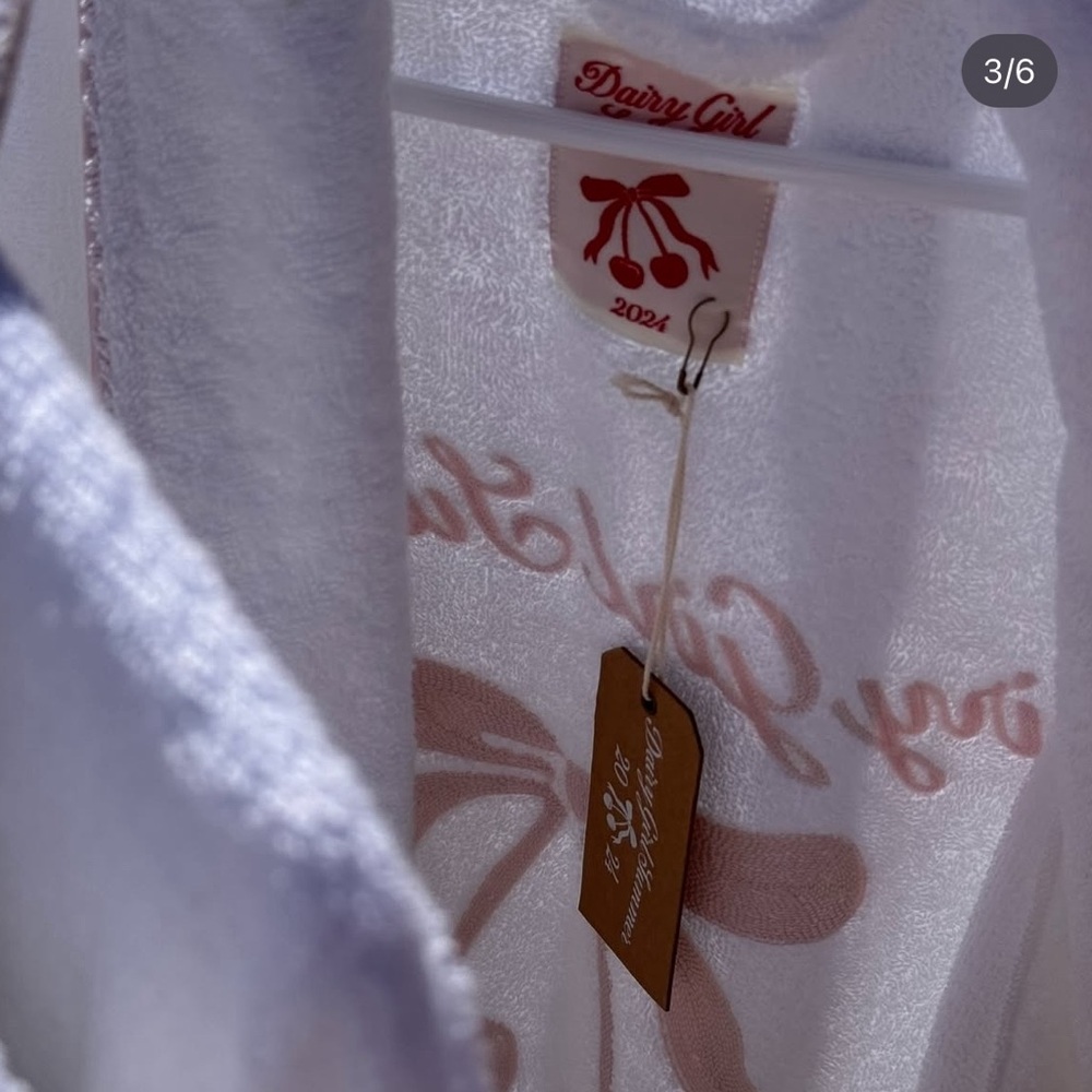 Dairy Boy White and Pink Robe